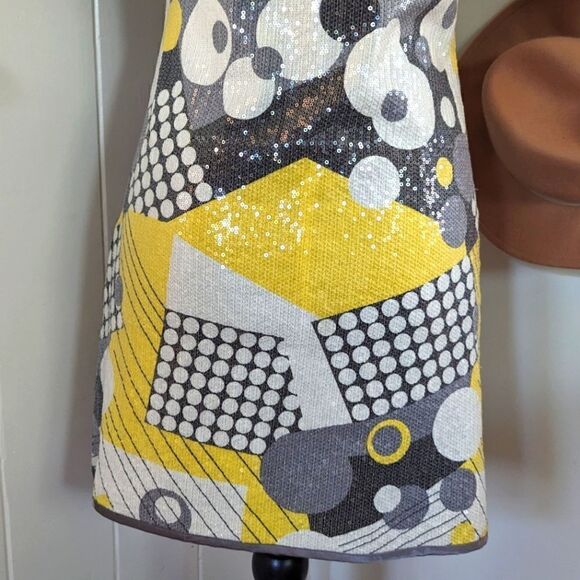 Marc Jacobs Dress 4 Silk Mod Gossip Girl Sequins Y2K 90s Whimsical Quirky Cute - Picture 8 of 10